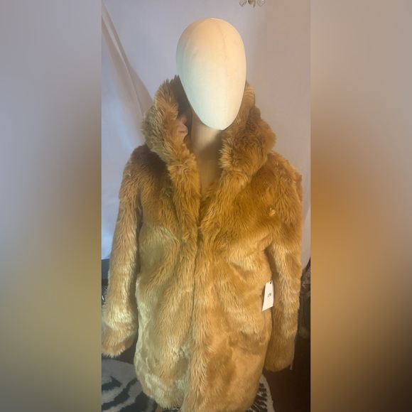 LPA Hooded Faux Fur Coat – Camel | New With Tags | Size Small - Picture 3 of 9
